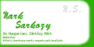 mark sarkozy business card