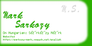 mark sarkozy business card